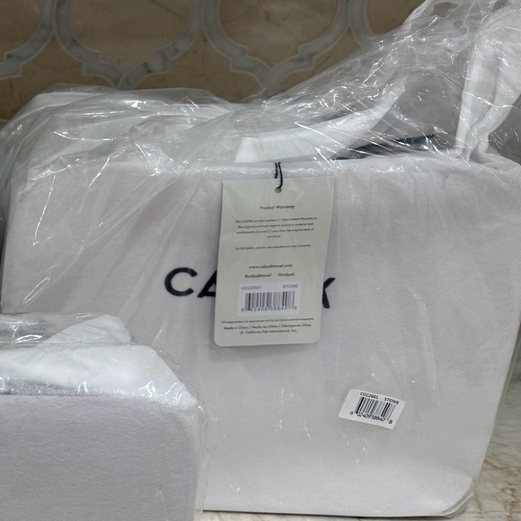 Calpak Clear Cosmetic Bag Large in Stone - Picture 3 of 3